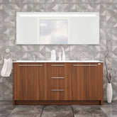 Casa Mare Nona 71 Matte Walnut Double Sink Freestanding Bathroom Vanity and Sink Combo - Nona180MW-71-S